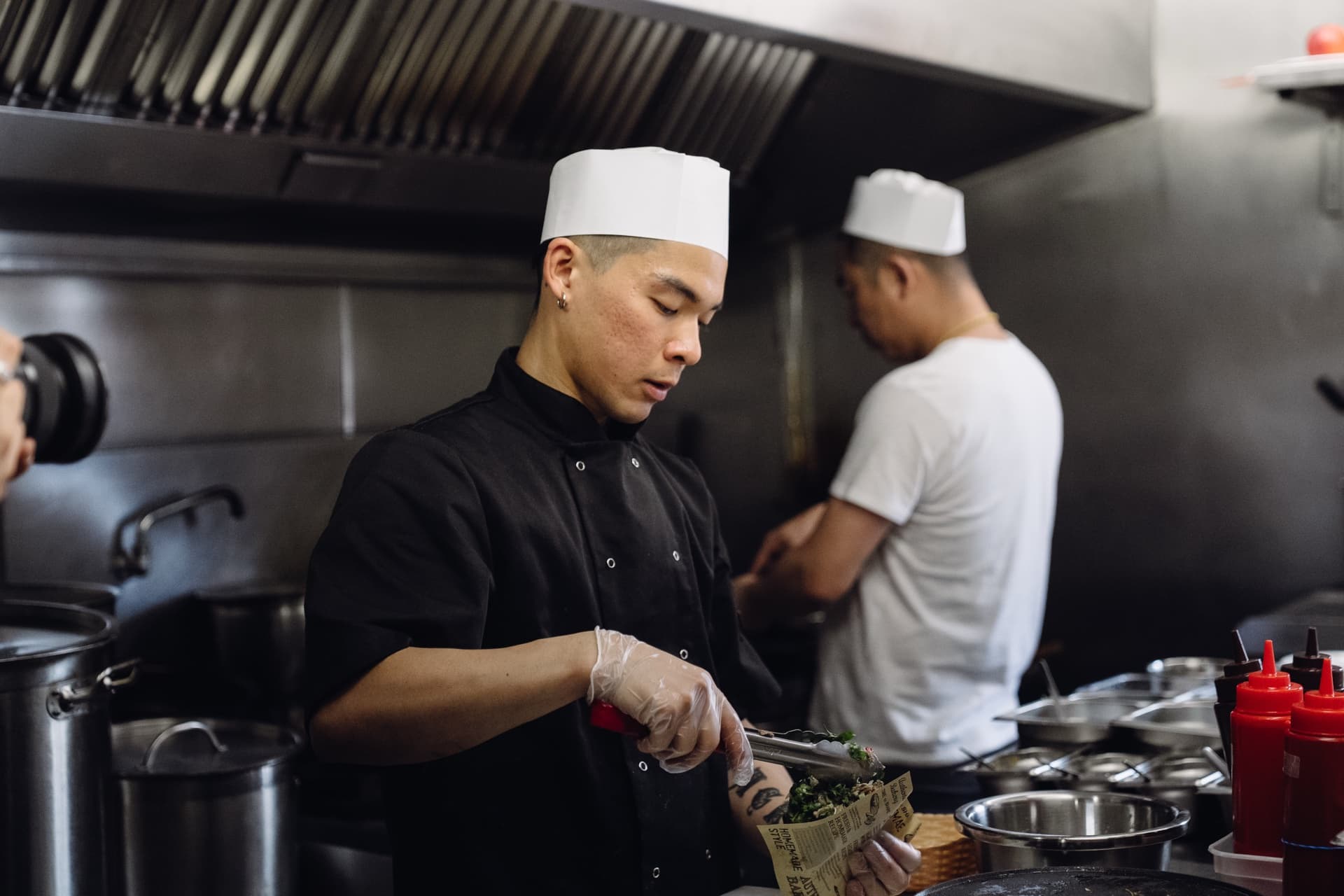 Chefs at work in The Greedy Sheep kitchen